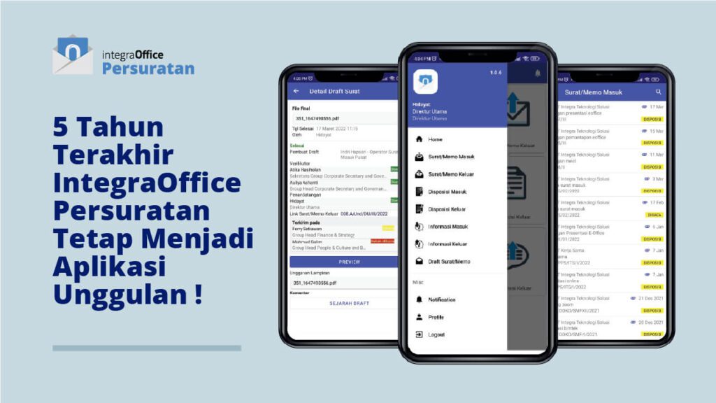 5 Tahun Terakhir IntegraOffice Persuratan Tetap Menjadi Aplikasi Unggulan