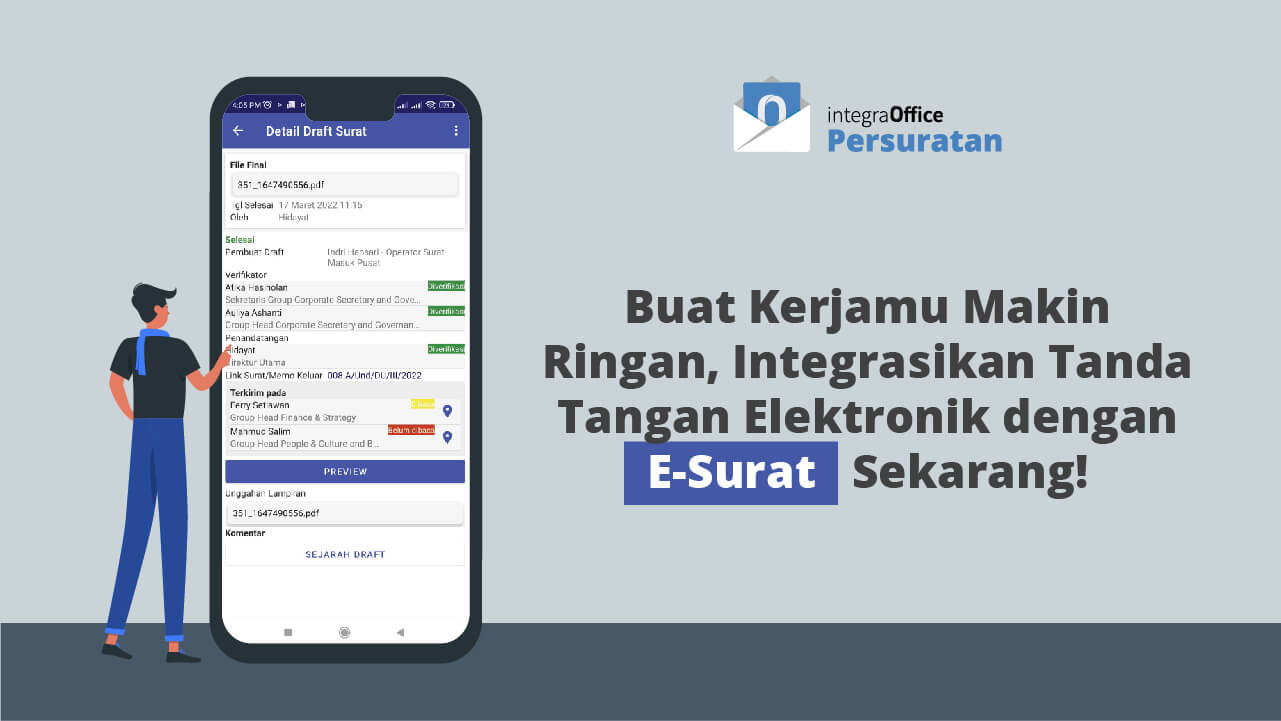 Buat Kerjamu Makin Ringan, Integrasikan Tanda Tangan Elektronik dengan E-Surat Sekarang